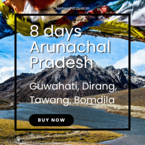 Tawang Monastery nestled in snow-covered Arunachal Himalayas