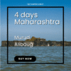 Aerial view of Murud Janjira Fort surrounded by the Arabian Sea with golden beaches in the backdrop.