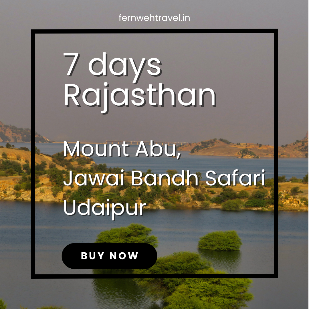 Jawai River landscape with tranquil water, rocky hills, and wild terrain—perfect habitat for leopards in Rajasthan.
