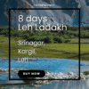 Mountain river flowing through high passes on Srinagar to Leh route in Ladakh.