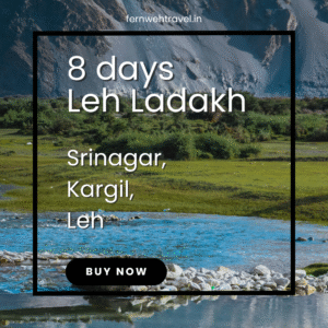 Mountain river flowing through high passes on Srinagar to Leh route in Ladakh.