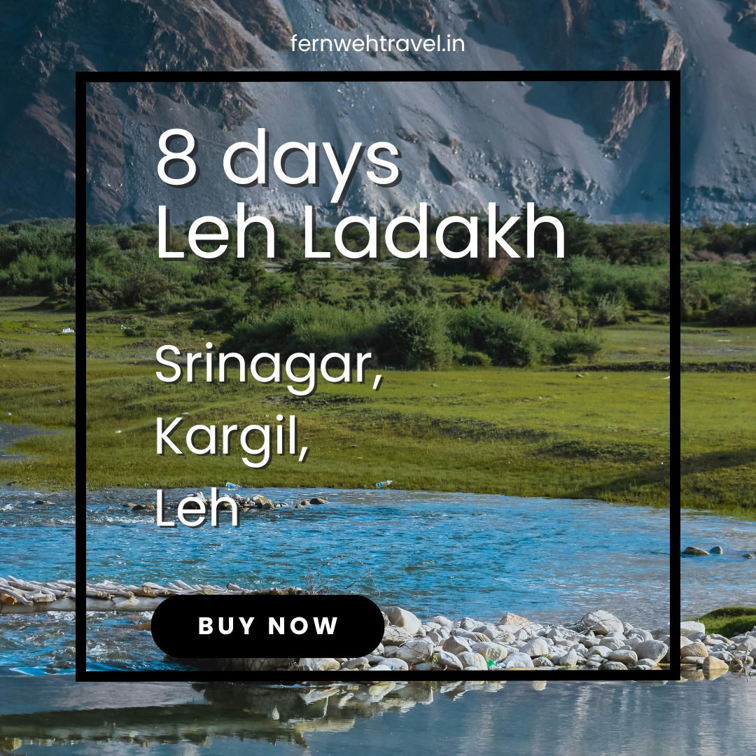 Mountain river flowing through high passes on Srinagar to Leh route in Ladakh.