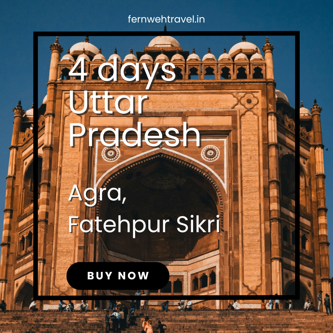 Buland Darwaza at Fatehpur Sikri showcasing Mughal architecture in golden sunlight