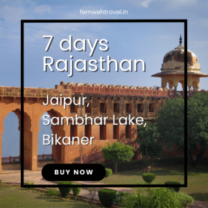 Jaigarh Fort Jaipur with watchtowers, red sandstone ramparts, and panoramic Aravalli range in backdrop.